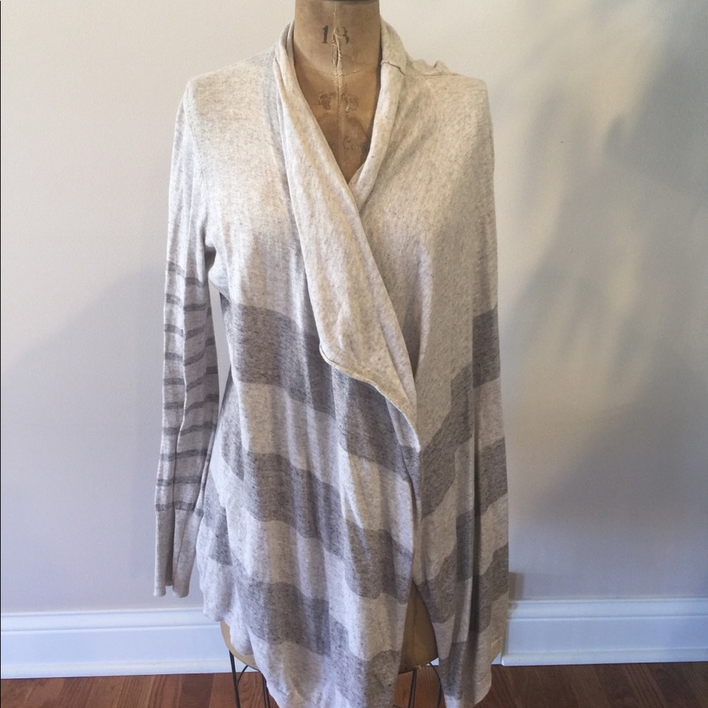 Striped Cotton LOFT Cascade Sweater Brown/Cream, L